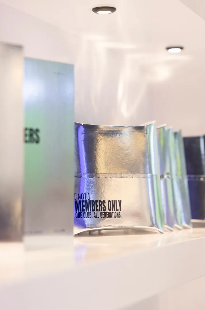 Silver pillow packs on the shelf